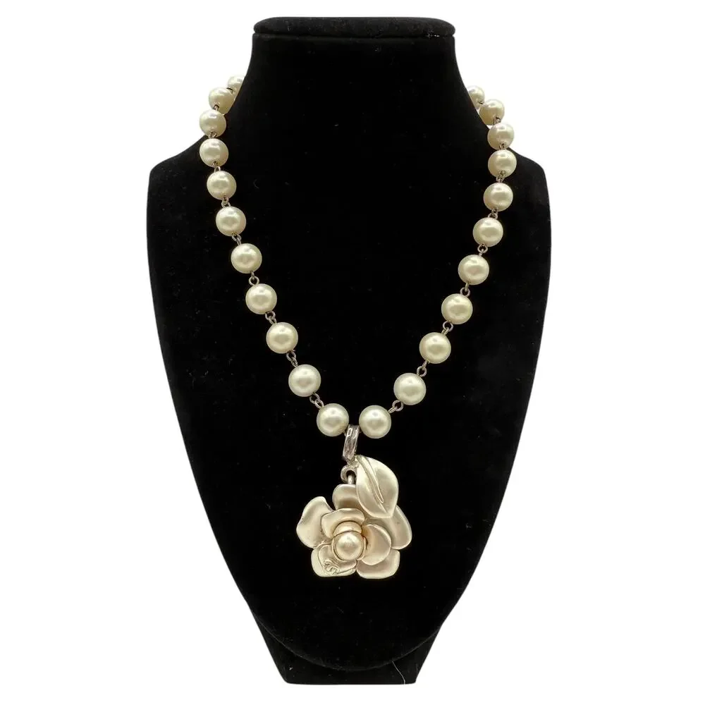 Chanel Mother of Pearl Camellia Necklace